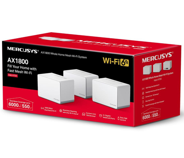 TP-LINK Mercusys Halo H70X System WiFi AX1800 3pack Halo H70X(3-pack) - 1099107 - zdjęcie 3